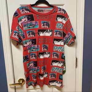 Seven Souls Red cartoon anime tee shirt Large NWT. Measurements are in pictures